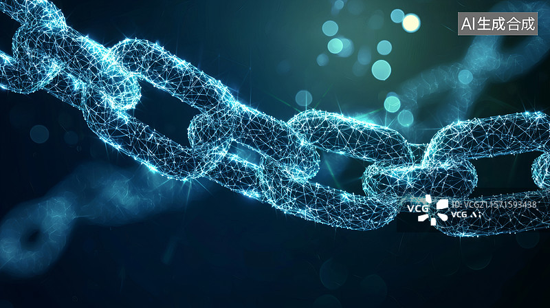 【AI数字艺术】抽象网络链结构图片素材