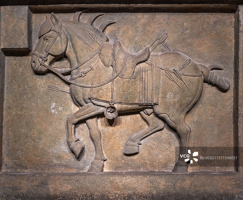 陕西西安碑林昭陵六骏图片素材