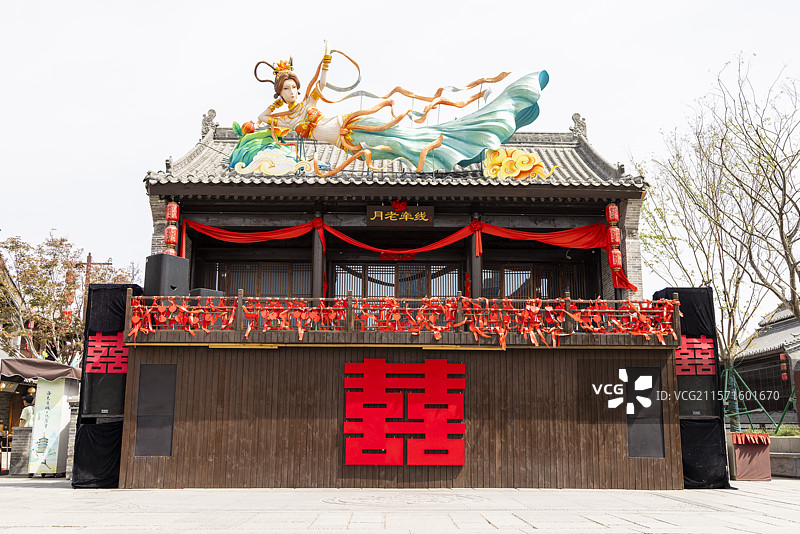 中国古代婚俗文化月老牵线场景图片素材