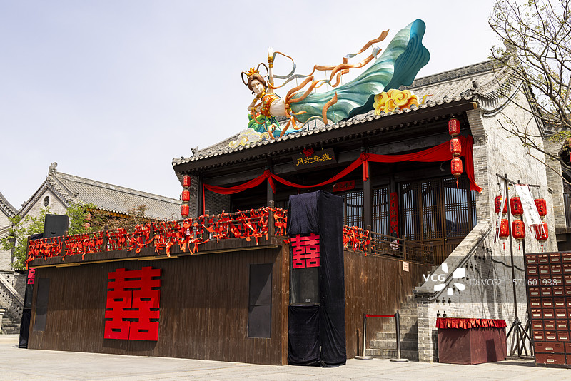 中国古代婚俗文化月老牵线场景图片素材