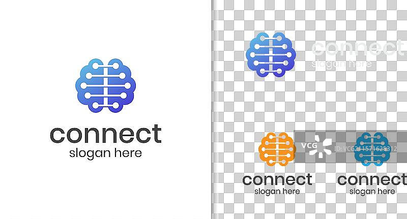 智能科技大脑连接标志设计图片素材