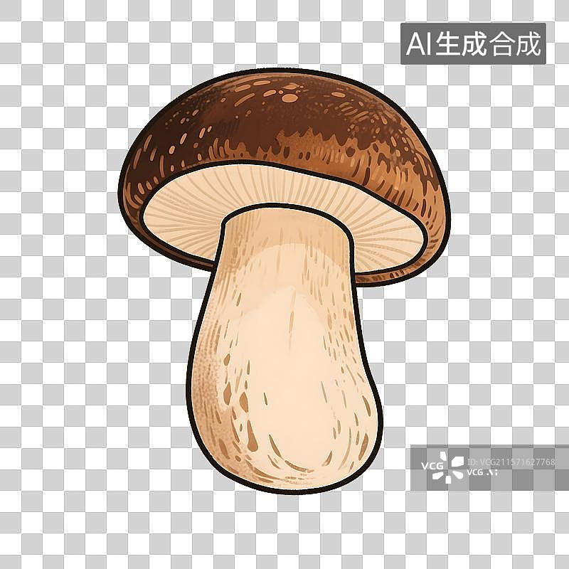 【AI数字艺术】松茸蘑菇插画图片素材