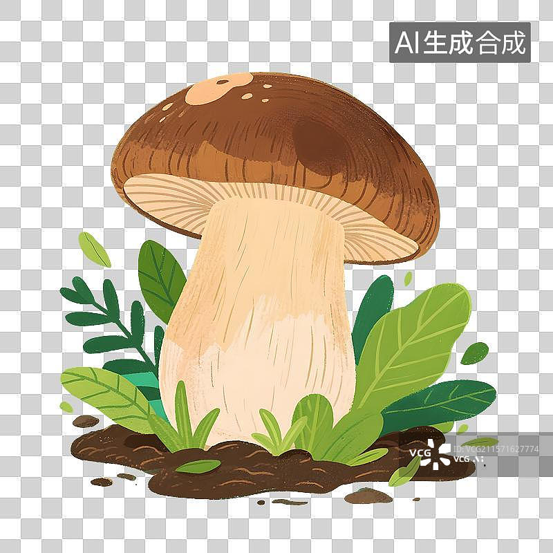 【AI数字艺术】松茸蘑菇插画图片素材