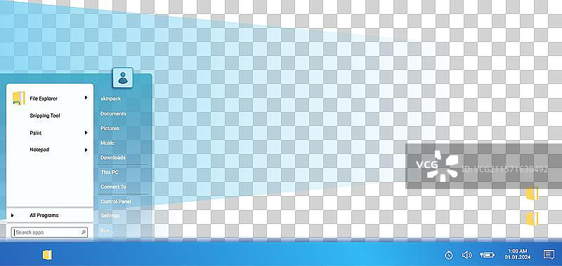 操作系统窗口，包含账户选项和图片素材