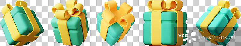 孤立的3D礼品盒套装图片素材