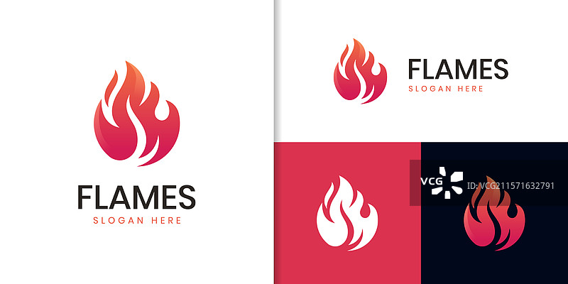 抽象火焰能量或火焰标志元素图标图片素材