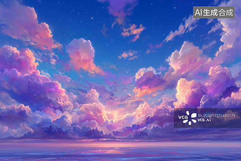 【AI数字艺术】粉色云朵插画背景图片素材