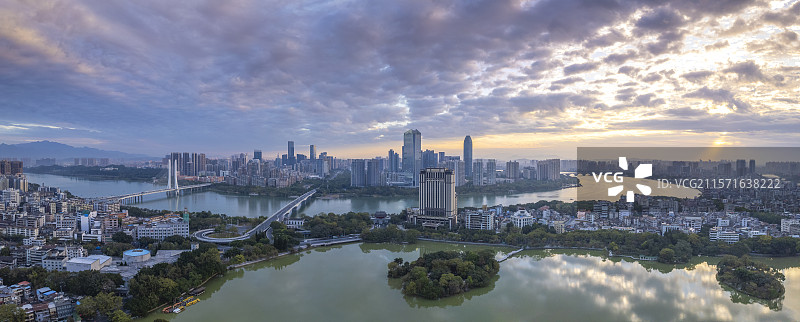 广东惠州城市天际线风光航拍图片素材