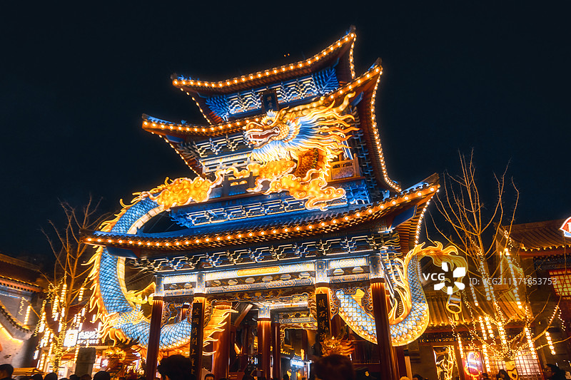 兰州老街过年街景图片素材