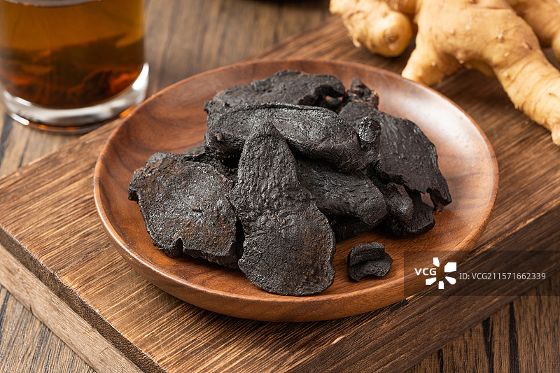 中药材九制黄精片图片素材