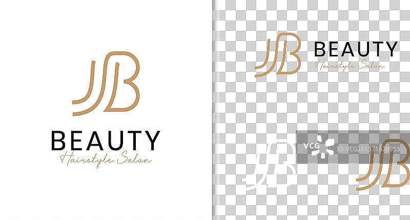 简单的字母B标志，适用于发廊发型设计图片素材