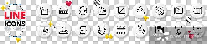 入口冰茶和平方米线条图标图片素材