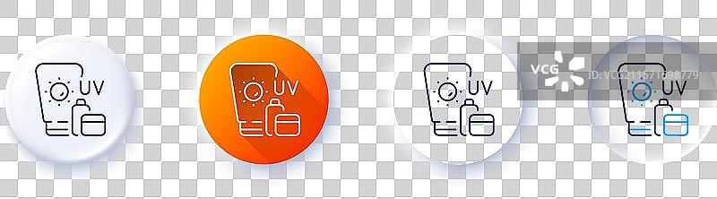 防晒霜线条图标 UV防晒霜标志 线条图标图片素材