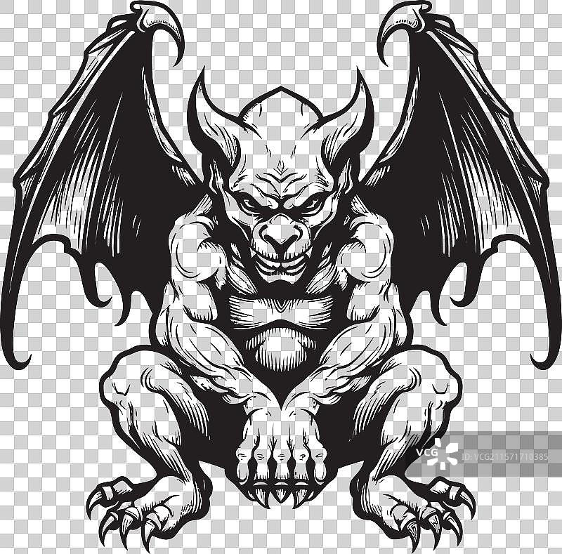 带翅膀的守护者标志和设计特色图片素材