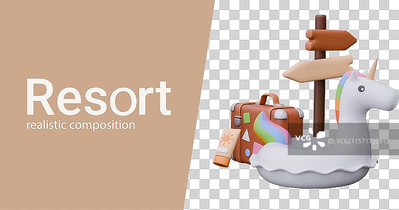 度假村概念的广告构图图片素材
