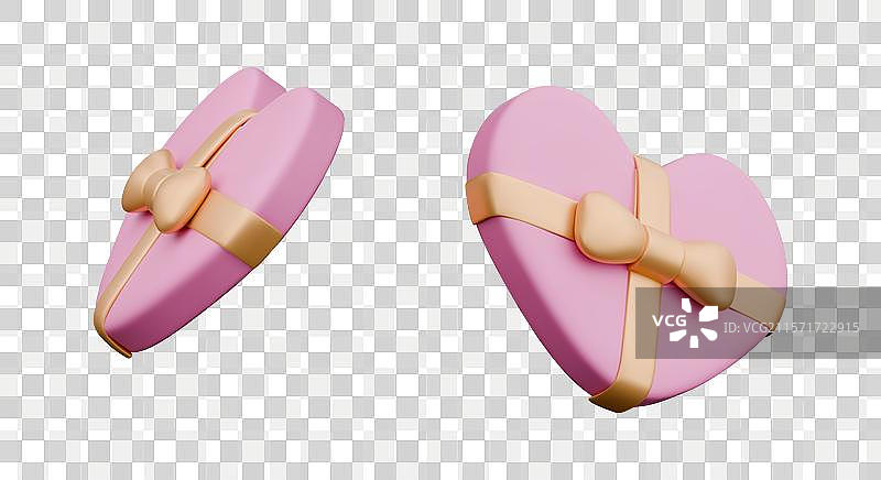 心形盖子绑着金色丝带和蝴蝶结图片素材