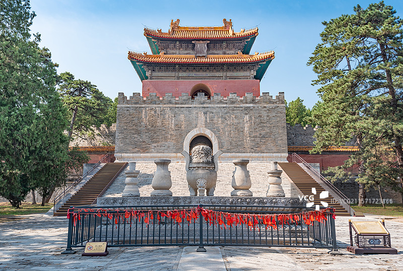 河北保定清西陵雍正泰陵方城明楼石五供图片素材