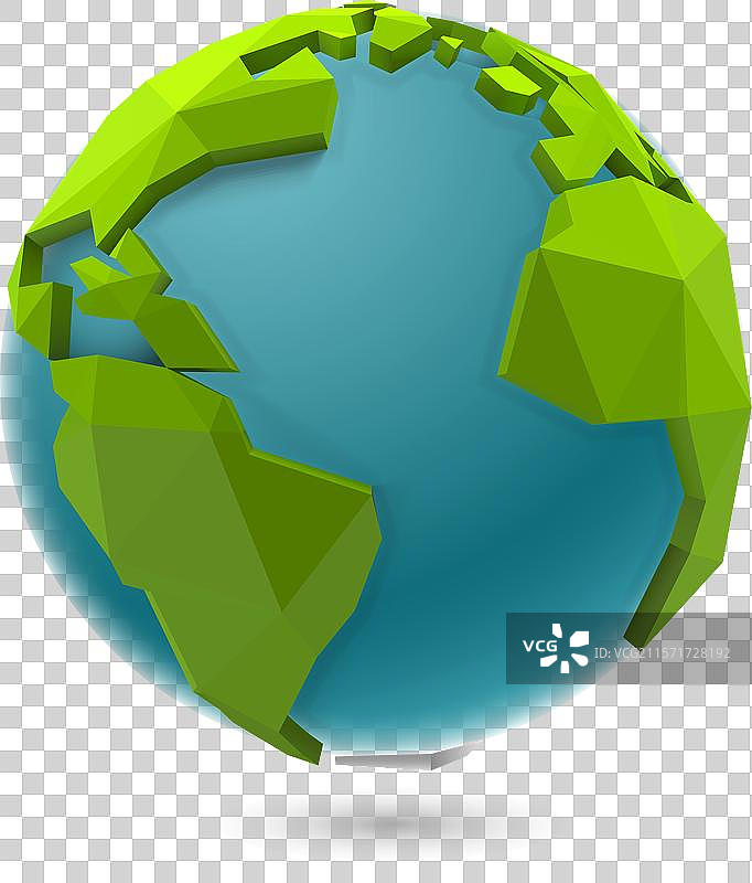 3D几何世界地球多边形行星图片素材