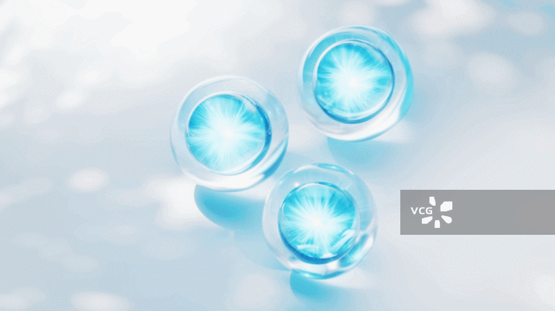 透明晶莹剔透的蓝色气泡三维渲染图片素材