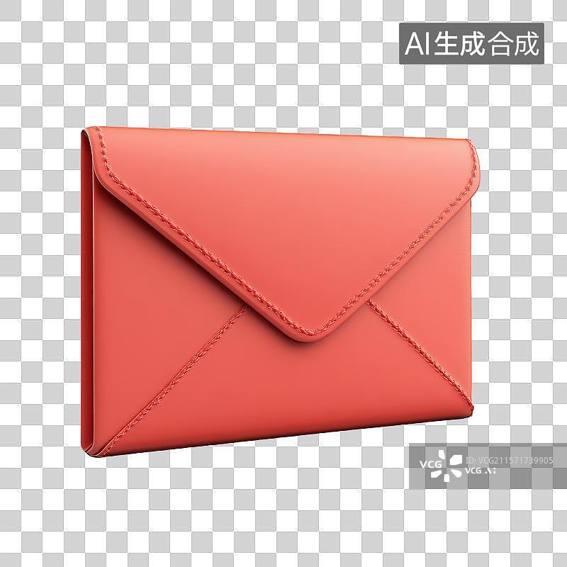 【AI数字艺术】珊瑚色信封式钱包图片素材