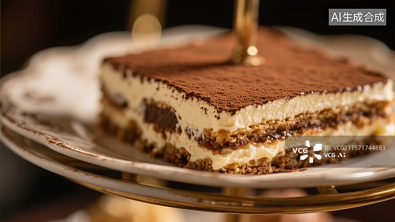 【AI数字艺术】提拉米苏蛋糕图片素材