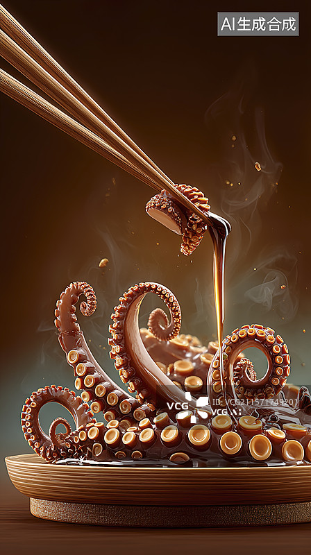 【AI数字艺术】美味烤鱿鱼图片素材