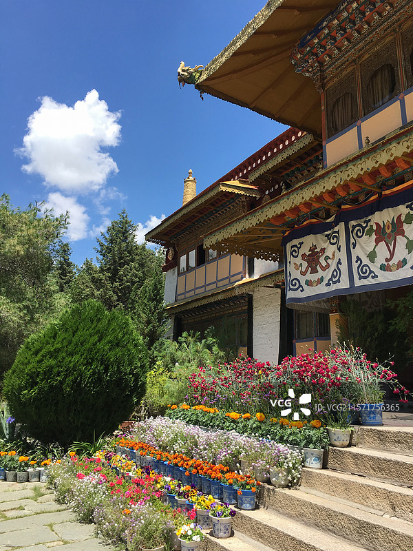 西藏拉萨藏式园林罗布林卡图片素材