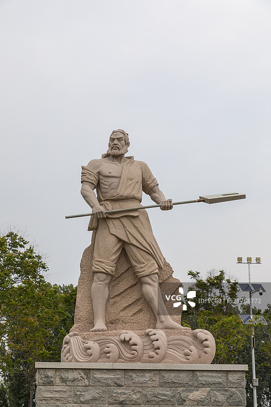 河南省新乡市，原阳县桥北乡黄河边，大禹之水雕像图片素材