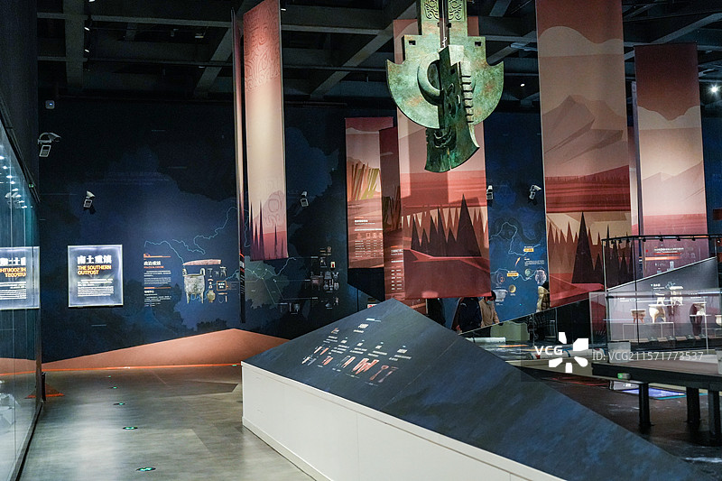 武汉盘龙城国家考古遗址公园-盘龙城遗址博物院-常设展览展品及展览现场图片素材