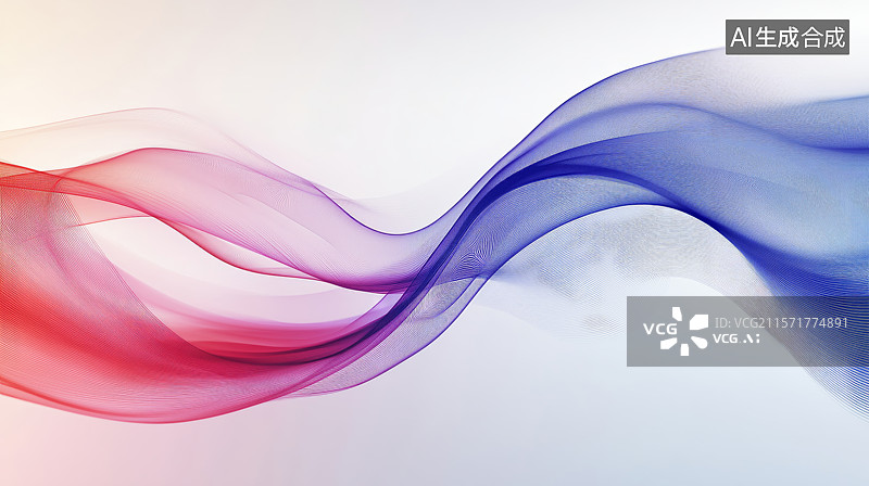 【AI数字艺术】红蓝交织的抽象流动背景图片素材