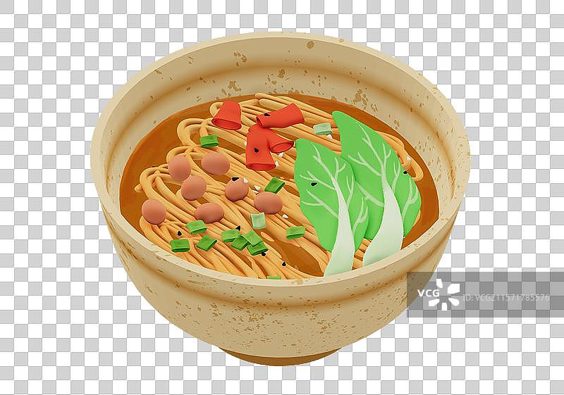 一碗重庆小面3D插画元素图片素材