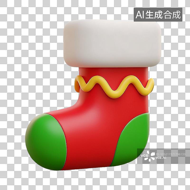 【AI数字艺术】3D圣诞袜子装饰图片素材