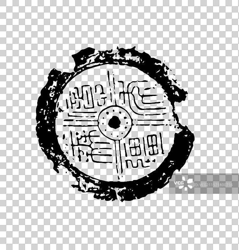 古老 图案 瓦当 艺术 抽象 设计 元素图片素材