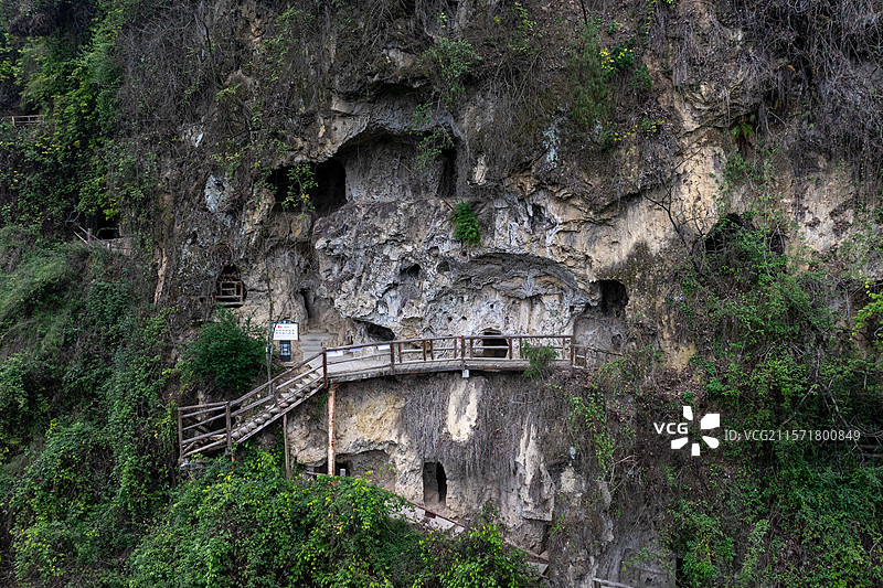 达州市賨人谷旅游景区賨人洞遗址图片素材