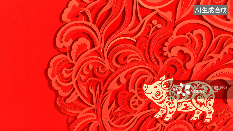 【AI数字艺术】十二生肖剪纸风格图片素材