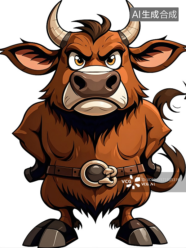 【AI数字艺术】卡通插画牛图片素材