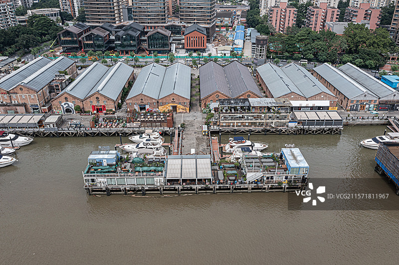 航拍广州太古仓码头图片素材