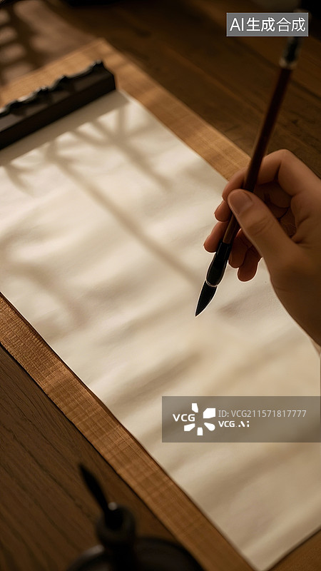 【AI数字艺术】写毛笔字图片素材