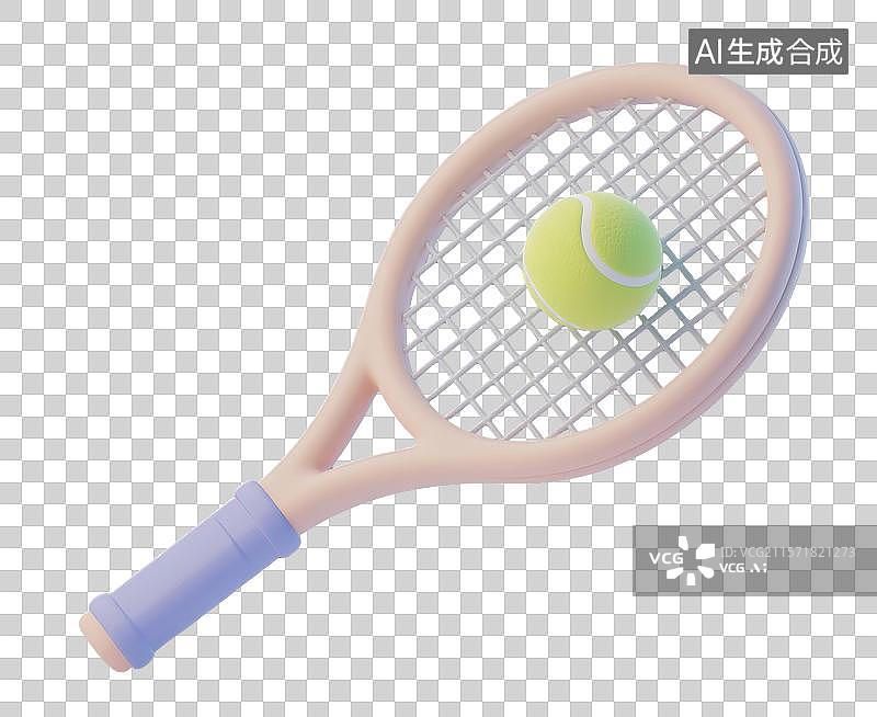 【AI数字艺术】3D网球和网球拍图片素材