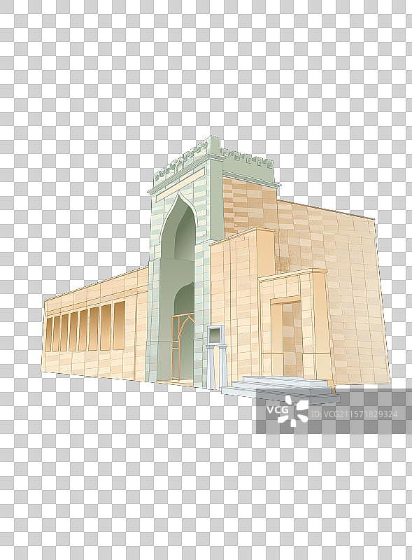 泉州清净寺插画图片素材