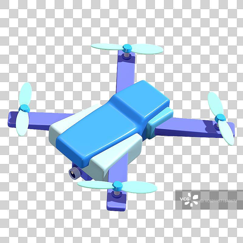 无人机现代机器3D卡通插画元素图片素材