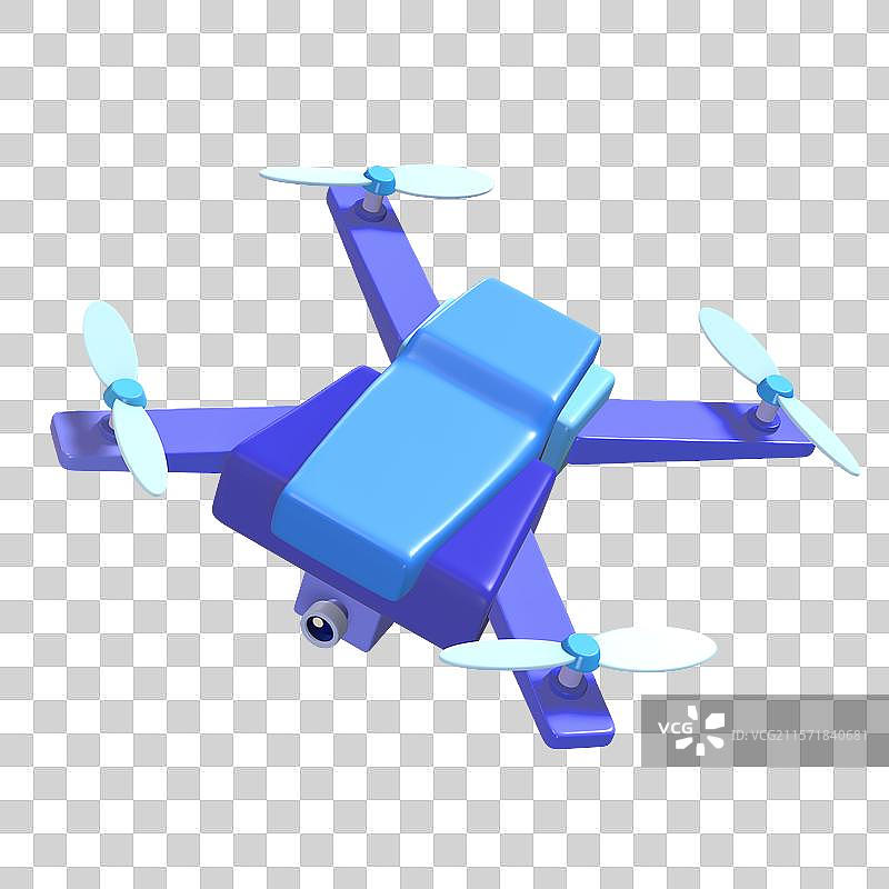 无人机现代机器3D卡通插画元素图片素材
