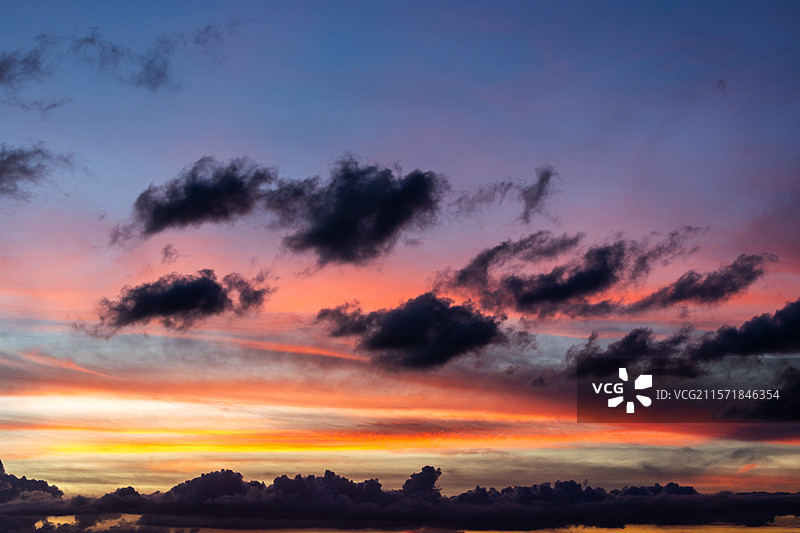 日落黄昏时分的天空晚霞图片素材