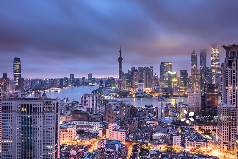 上海城市夜景风光图片素材