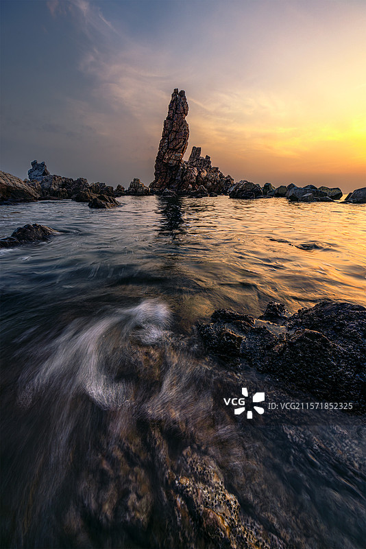 大钦岛落日图片素材