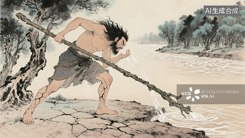 【AI数字艺术】夸父逐日图片素材