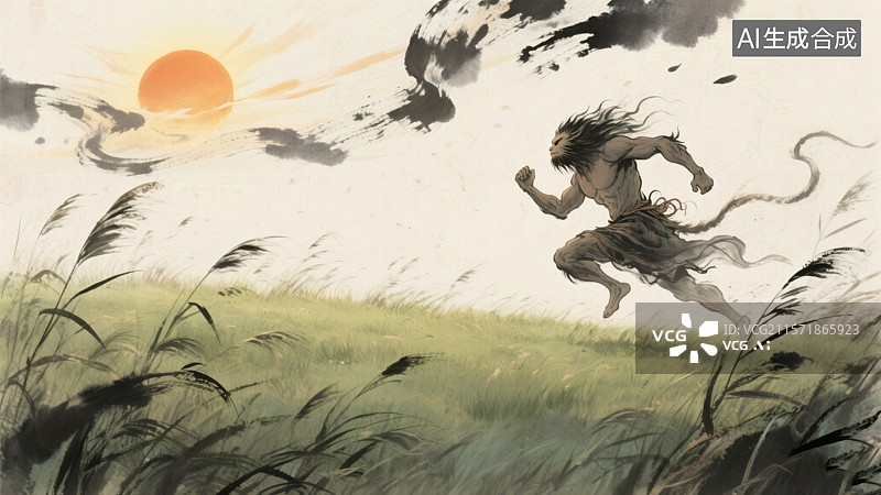 【AI数字艺术】夸父逐日图片素材