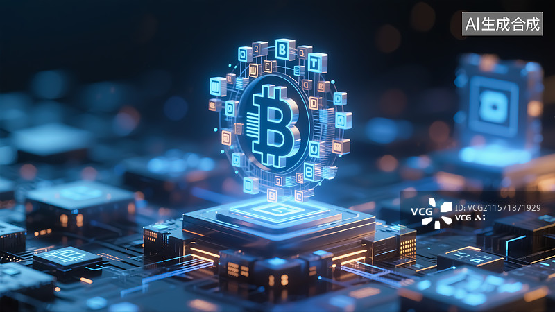 【AI数字艺术】比特币科技金融概念图片素材