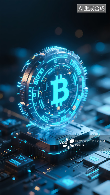 【AI数字艺术】比特币科技金融概念图片素材