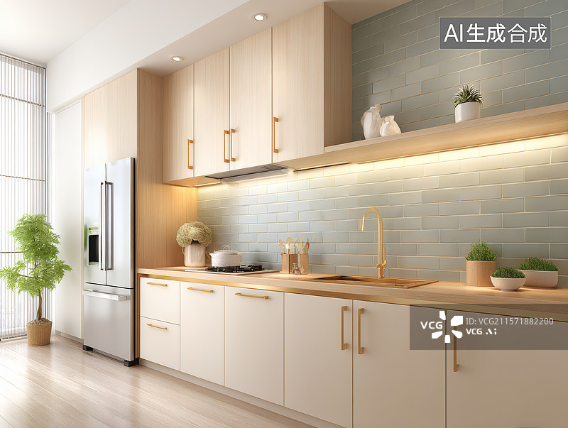 【AI数字艺术】现代简约厨房设计图片素材